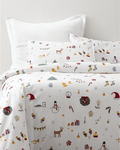 Garnet Hill holiday Snowman Deer Pillow cover Sham Christmas gift party KING o - Picture 2 of 3
