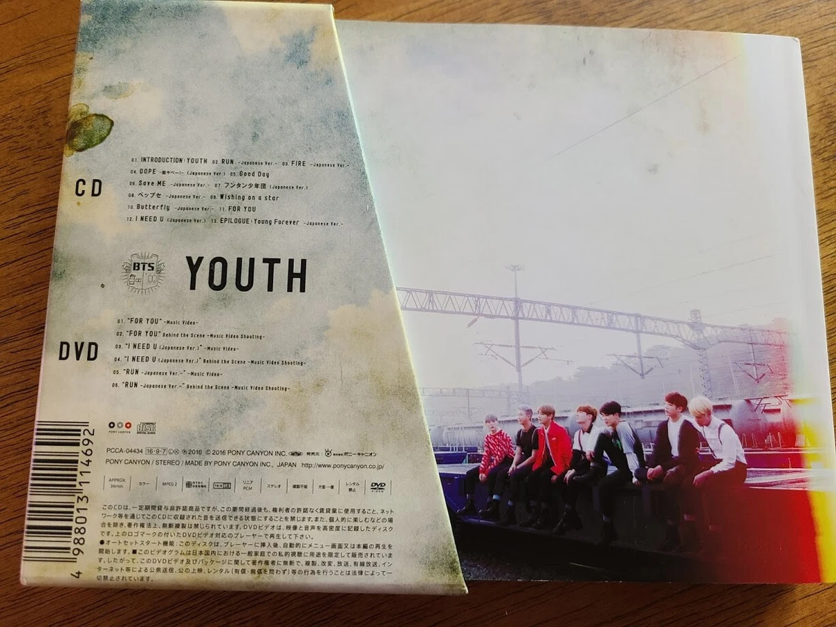 BTS YOUTH LIMITED EDITION CD+DVD+BOOKLET Limited Digipack with