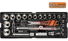 Module insert servante cliquet et douilles 1/2" 6pans 8 à 32mm RICHMANN C1205