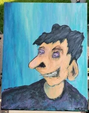 Signed Original Outsider Raw Art Painting 11x14 "Eddie" 