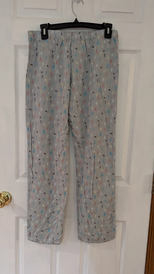 XHILARATION PJ брюки серый современный дерево олень узор 100% вискоза как хлопок M - Изображение 2 из 2