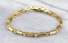 Created Round Cut Diamond Tennis Bracelet 14k Yellow Gold Over 3.00 Ct Lab