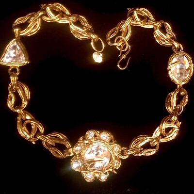 VINTAGE YSL SIGNED  SAINT LAURENT RIVE GAUCHE by R.GOOSSENS Interlacing necklace