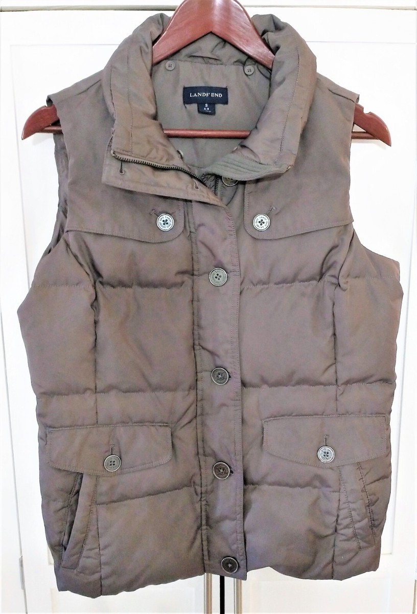 LANDS’ END Down Vest XXL Brown Lands' End Women's Wanderweight Packable Ultralight Down