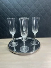 4 Vintage DePlomb 24% Lead Crystal Wine Glasses.