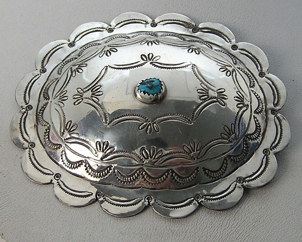 Detailed Hand Wrought Vintage Native American Navajo Sterling Silver Concho Earrings Old Detailed Hand Wrought Vintage Native American Navajo Sterling Silver Concho Earrings Old