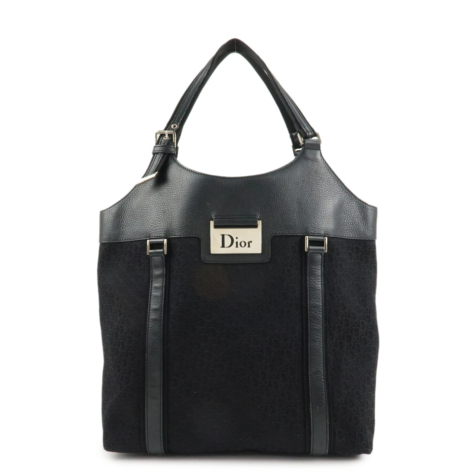 Authentique sac fourre tout Christian Dior Street Chic Trotter toile cuir occasion F/S