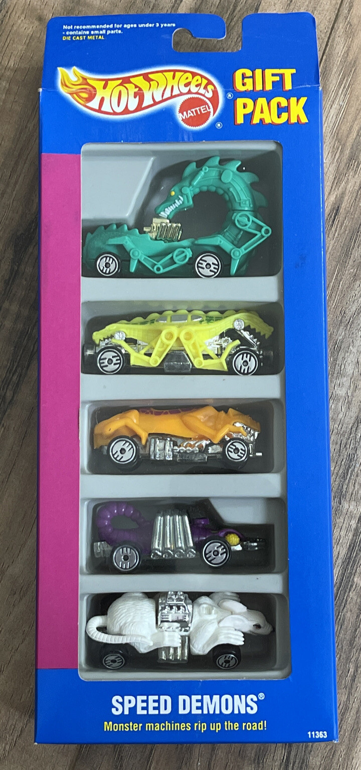 Brand New 1991 Hot Wheels - 5 Vehicle Gift Pack - Speed Demons  #11363