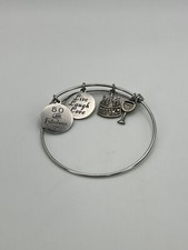 Happy Birthday Charm Bangle Bracelets for Women 50 and fabulous live laugh love