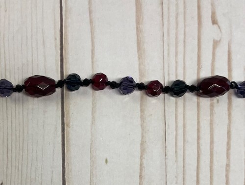 Chaps by Ralph Lauren Black Red Purple Blue Beaded Chain Necklace 18-20" NEW - Picture 2 of 3