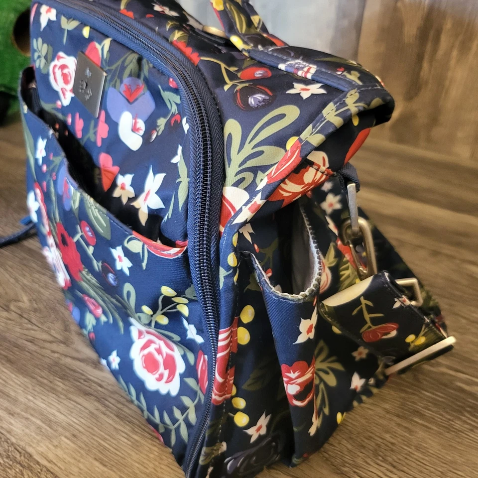 Сумка для подгузников JuJuBe Midnight Posy дорожная сумка с короткими ручками B.F.F. Пеленальный коврик б/у в отличном состоянии с цветочным рисунком *ЧИТАЙТЕ - Изображение 2 из 4