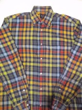 Paul  Shark Button-Up Dress Shirt PLAID Button Collar Shirt Pocket Men's 41