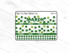 1003-3C~~March 8.5X11 Monthly View Kit Planner Stickers.