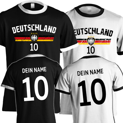 Deutschland Trikot T-Shirt Wunschname Nummer Fußball Fan Shirt Geschenk