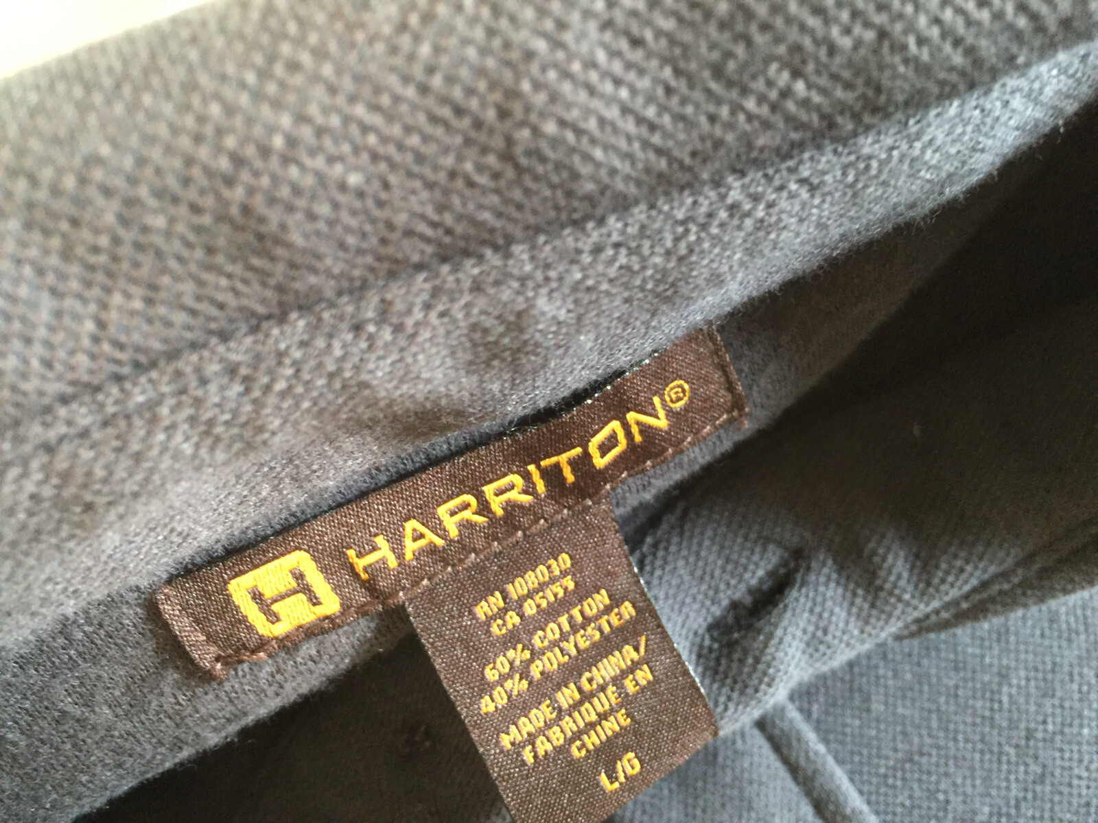 NWT Men Harriton Shirt Long Sleeve L/S Large Black Pique Pocket DuPont Pioneer