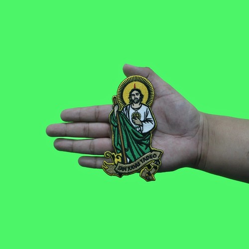 San Judas Tadeo Patch Protection Religion Christ Embroidered Iron On - Picture 2 of 2