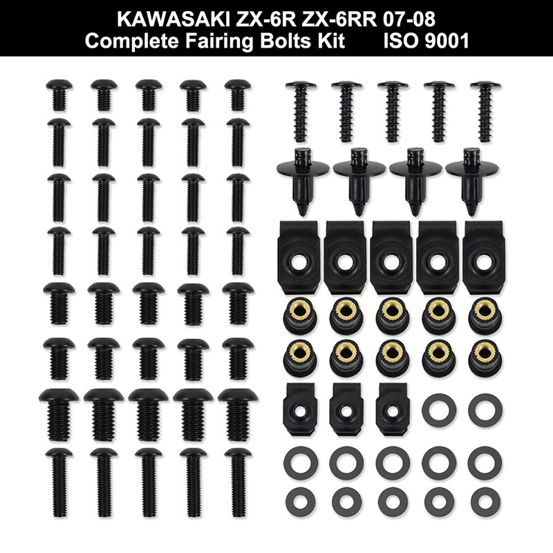ぐり_&　6個 Complete Fairing Bolts Screws Nut Aftermarket Fit For Kawasaki ZX