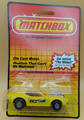 Matchbox Lesney No. 60 Mustang Piston Popper Rola-Matic - 1983 Carded Die Cast