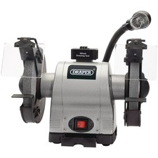 Image of Draper 1x 200mm 550W 230V Heavy Duty Bench Grinder with Worklight Work Tool 5097