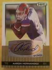 Aaron Hernandez Auto NICE READ 2010 Sage Hit GOLD Rookie Autograph #64/250
