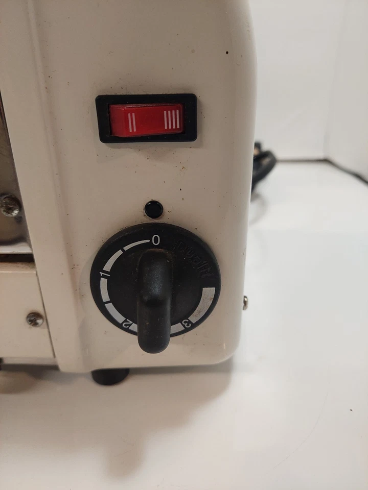 RARO Tostadora Dualit 4 Rebanadas Blanco Cromo Modelo 84 1800 Vatios Hecho Inglaterra Probado Foto 3 de 4