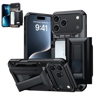 Shockproof Card Slot Wallet Cash Holder Stand Case for iPhone 17 Air Pro Max