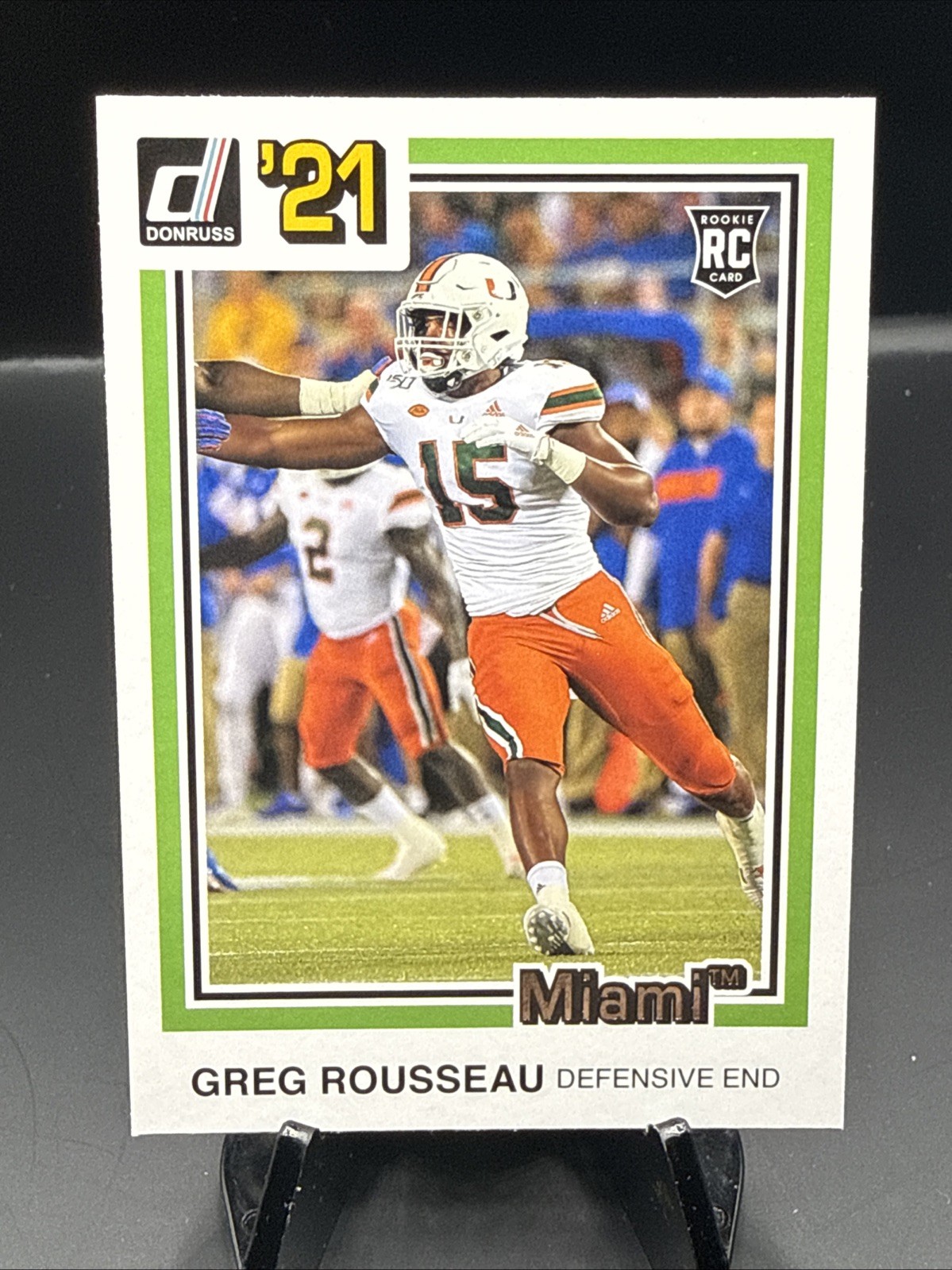 2021 Panini Chronicles Draft Picks Donruss #26 Rookie Greg Rousseau Miami