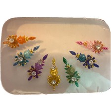 Indian Bollywood Bindi Body Jewel Self Adhesive, Crystal Forehead, Face Jewels