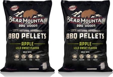 Bear Mountain Premium BBQ All Natural Mild and Sweet Apple Smoker Wood Chip Pell