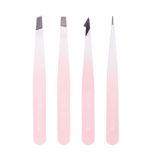 Brushworks 4-teiliges Kombi-Pinzetten-Set – weiß & pink - Bild 2 von 6