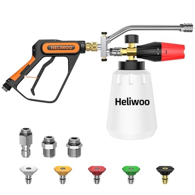 #ad Short Pressure Washer Gun with Foam Cannon 5000 PSI 1 4 Inch Quick Connector... $37.91