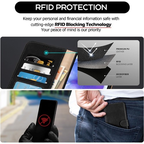 Für Samsung Galaxy A56 5G Wallet Case, Leder Flip Handy Hülle & Hartglas - Bild 6 von 20