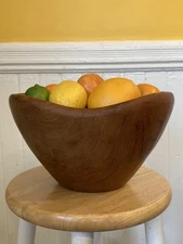 MCM Scandinavian Design Handcrafted Teak Bowl - Fruit Bowl Salad Centerpiece