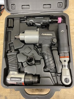 Husky 4-Pc Air Tool Kit 1/2'' Impact, 3/8'' Ratchet, Die Grinder, Sockets( MISSING