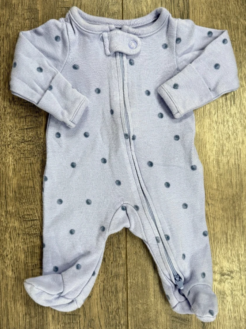 Baby Girl Clothes Simple Joys Carter's Preemie Periwinkle Polkadot Footed Outfit