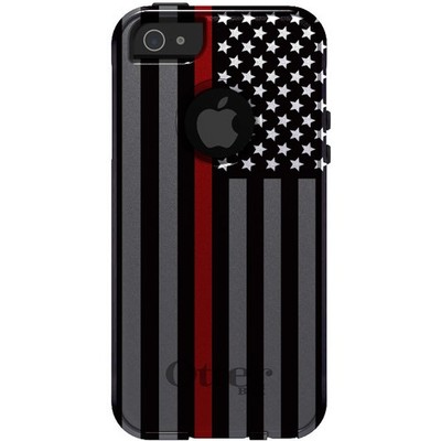OtterBox Commuter for Apple iPhone (Pick Model) Thin Red Line Flag Fire Rescue