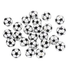 30Pcs Sports Ball Beads 15mm Silicone Round Spacer Focal Bead Soccer