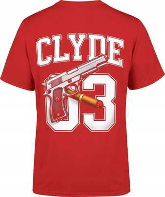 CLYDE 03 Waffen-T-Shirt-Print Herren Geschenk Streetwear auf der Rückseite M