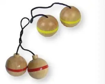 BEX 599-519 Leitergolf Ersatz Bälle, 3 Sets mit rotem Ring, Gummibaum Holz