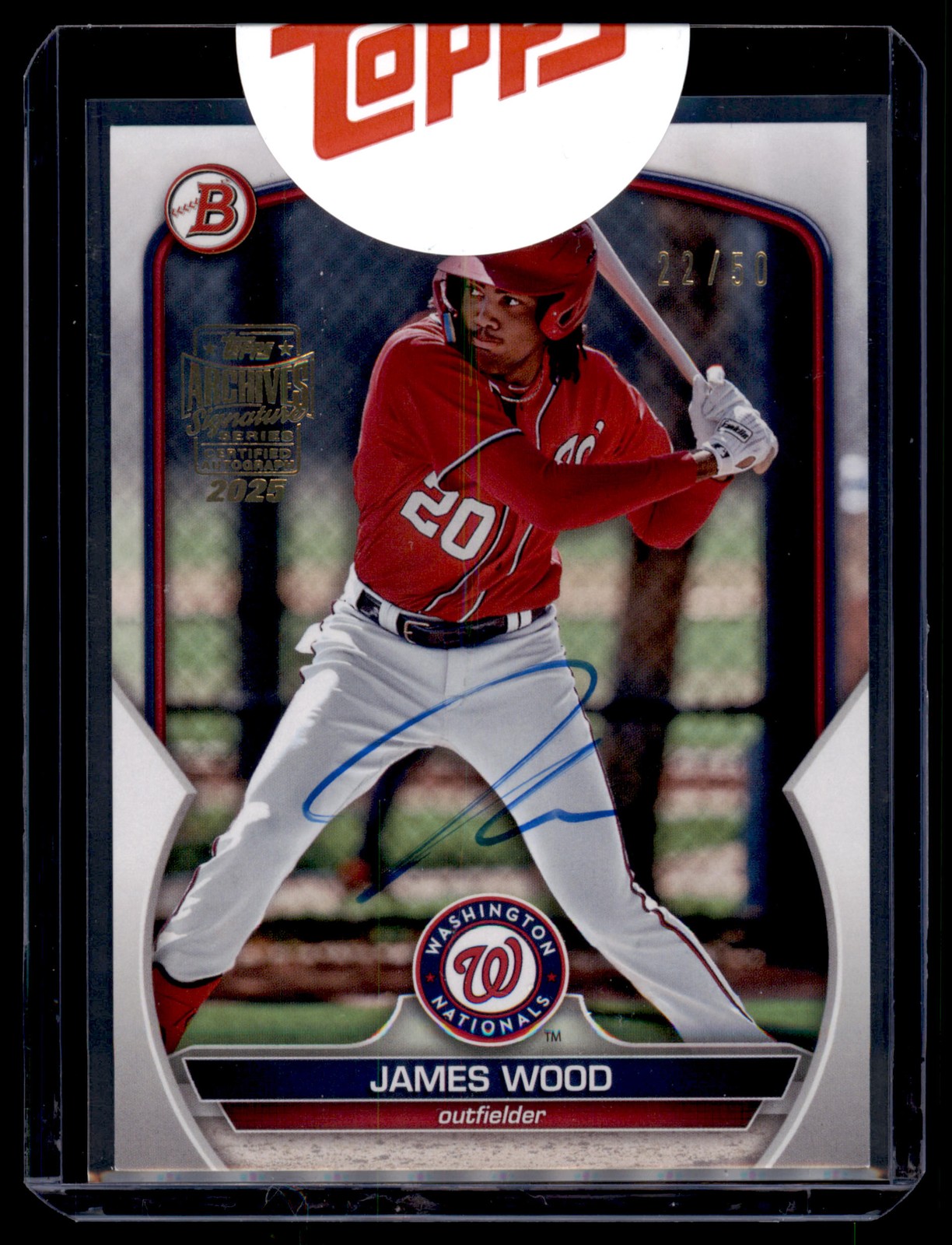 2025 Topps Archives Signature Series 2023 Bowman Draft #BD-70 James Wood /50