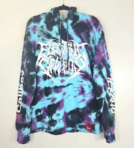 RARE SHIBORI THREADS x ELECTRIC CALLBOY CUSTOM TIE-DYE PULLOVER HOODIE MEN'S L. - product listing photo
