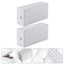 2 Pcs Pp Nail Drill Bits Storage Holder With 30 Slots For Nail Grinding