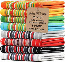 Kitchen Towels, Premium Quality, Cotton Dish Towels,Mitered Corners,Ultra Soft 