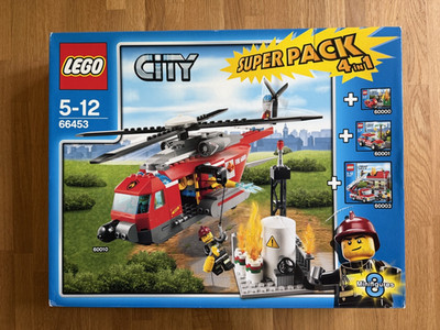 LEGO City 66453 Feuerwehr Super Pack 4in1 60000+60001+60003+60010 Helikopter NEU