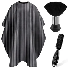 Hair Cutting Barber Cape for Men Women Kids with Neck Duster Brush and Barber Br