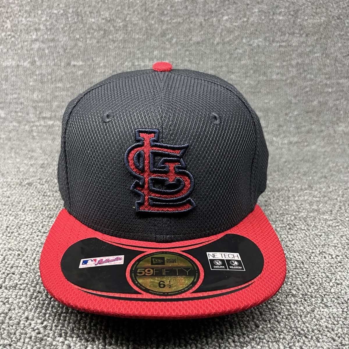 New Era 59FIFTY St. Louis Cardinals STL Hat Size 6 1/2 Black Red NE TECH Kids