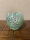 Vintage Fenton 95th Anniversary Hand Painted Willow Green Rose Bowl *Signed*