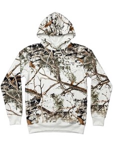 Cabela's ZONZ Camo Hoodie XL Long Sleeve Cotton Blend White Brown Green Black