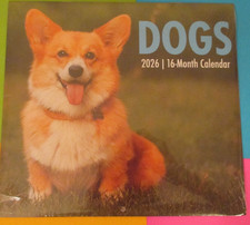 2026 DOGs PUPPY COLOR WALL MONTHLY CALENDAR -11X10" and 11X20" OPEN USA