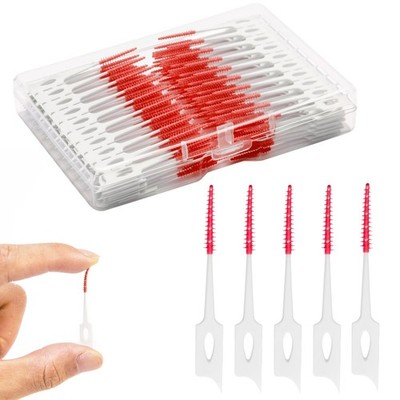 Dental Floss Picks, 200 Count, Soft Brush Head, Interdental Brushes with Conv...